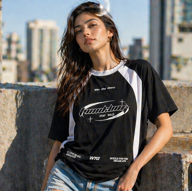 Street Vibe Black Tee | Women | ThreadMonk