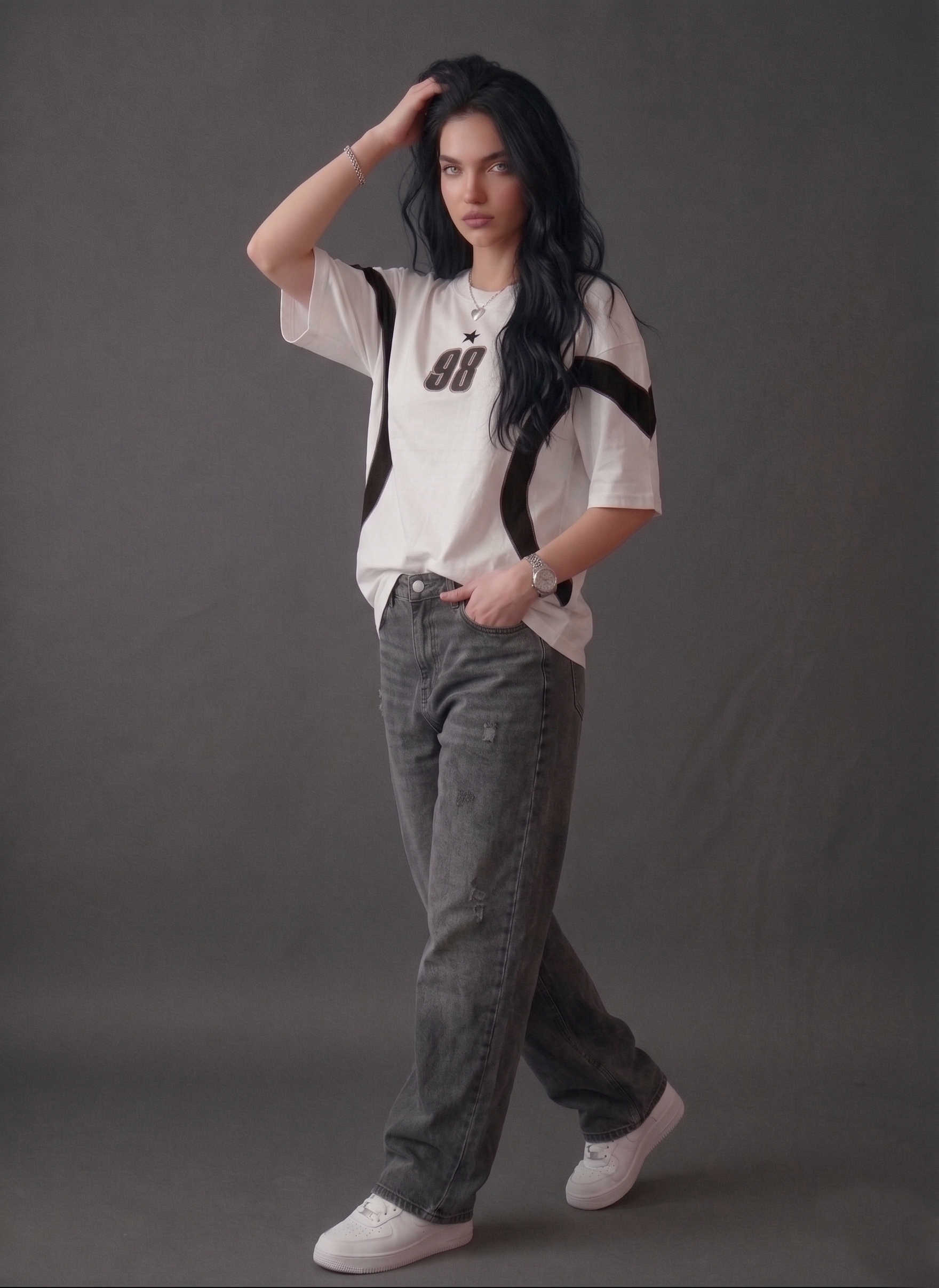ThreadMonk | Women Oversized 98 Printed T-Shirt