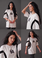 ThreadMonk | Women Oversized 98 Printed T-Shirt