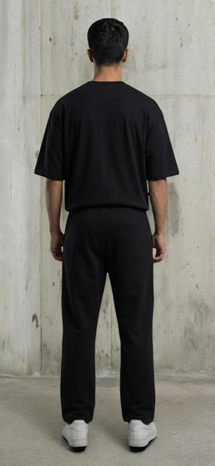 Men Black Graphic Baggy Pants – Streetwear Loose Fit Trousersx
