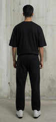 Men Black Graphic Baggy Pants – Streetwear Loose Fit Trousersx